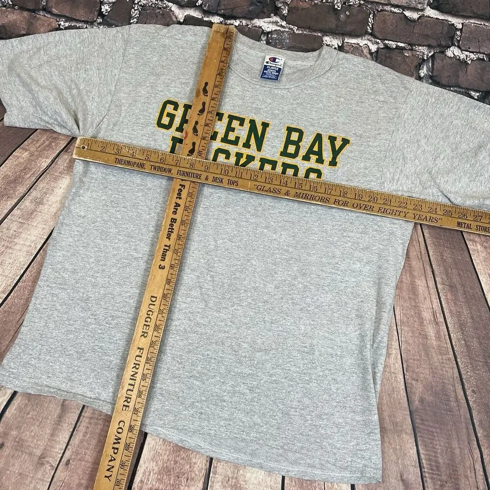 Vintage Green Bay Packers Champion Spellout NFL T-Shirt Block Letters Size XL - Picture 7 of 8
